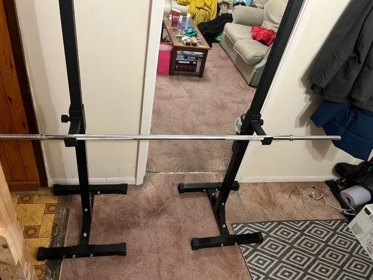 Adjustable Gym Rack with Barbell 