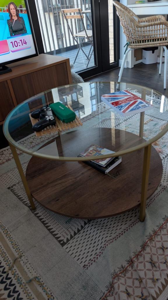 image for Gold & Wood Coffee Tables - Stylish Living Room Furniture