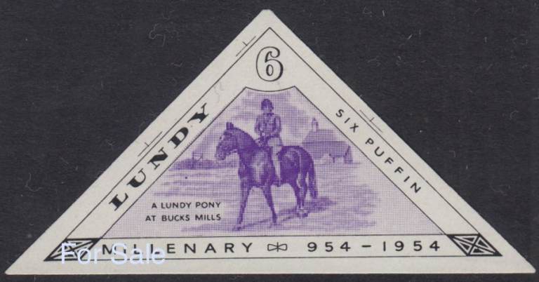 Collection of Lundy Island Puffin Stamps 1955 Millenary Horses