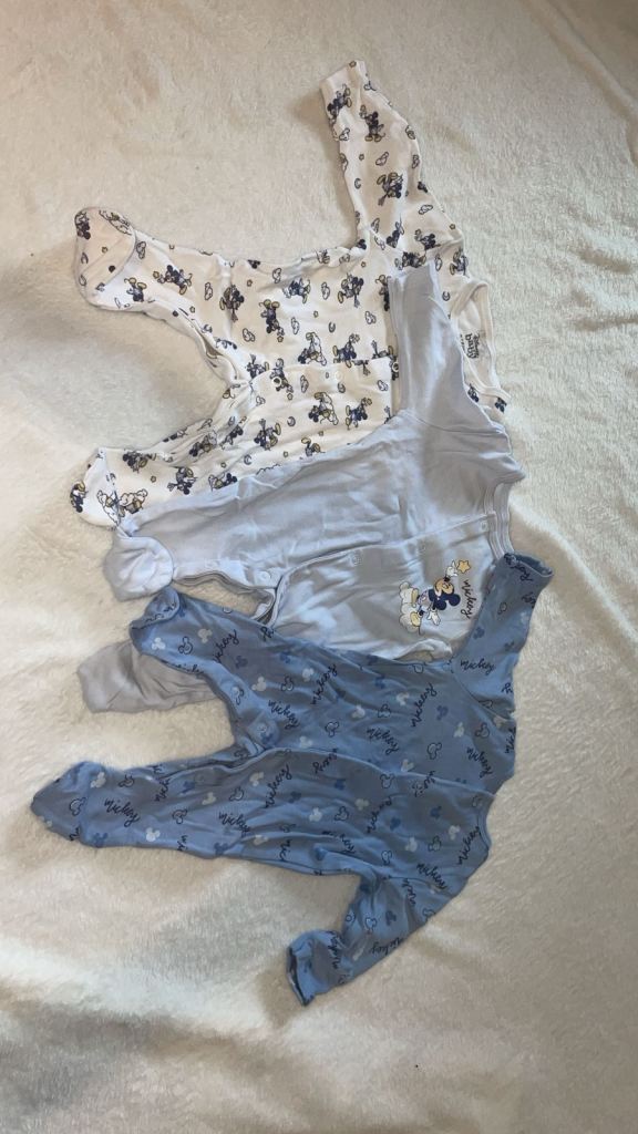 Baby Sleepsuits/Rompers Bundle – Mixed Colours, Good Condition