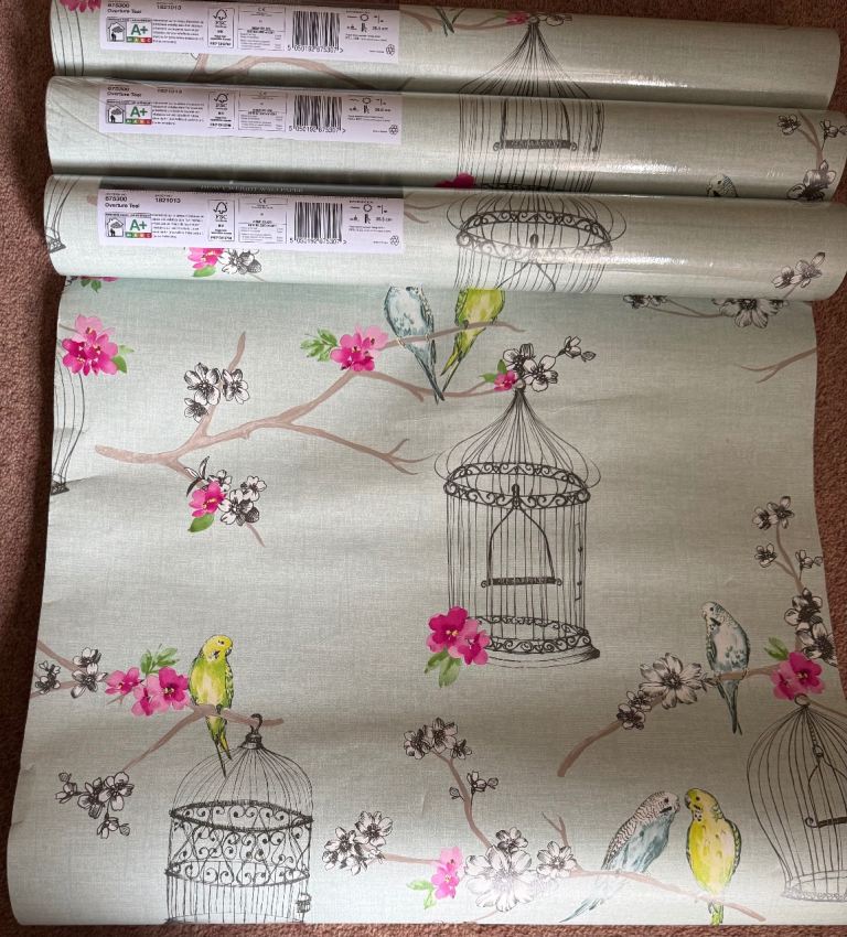 Opera Overture Teal Heavy Weight Wallpaper - 4 New Rolls