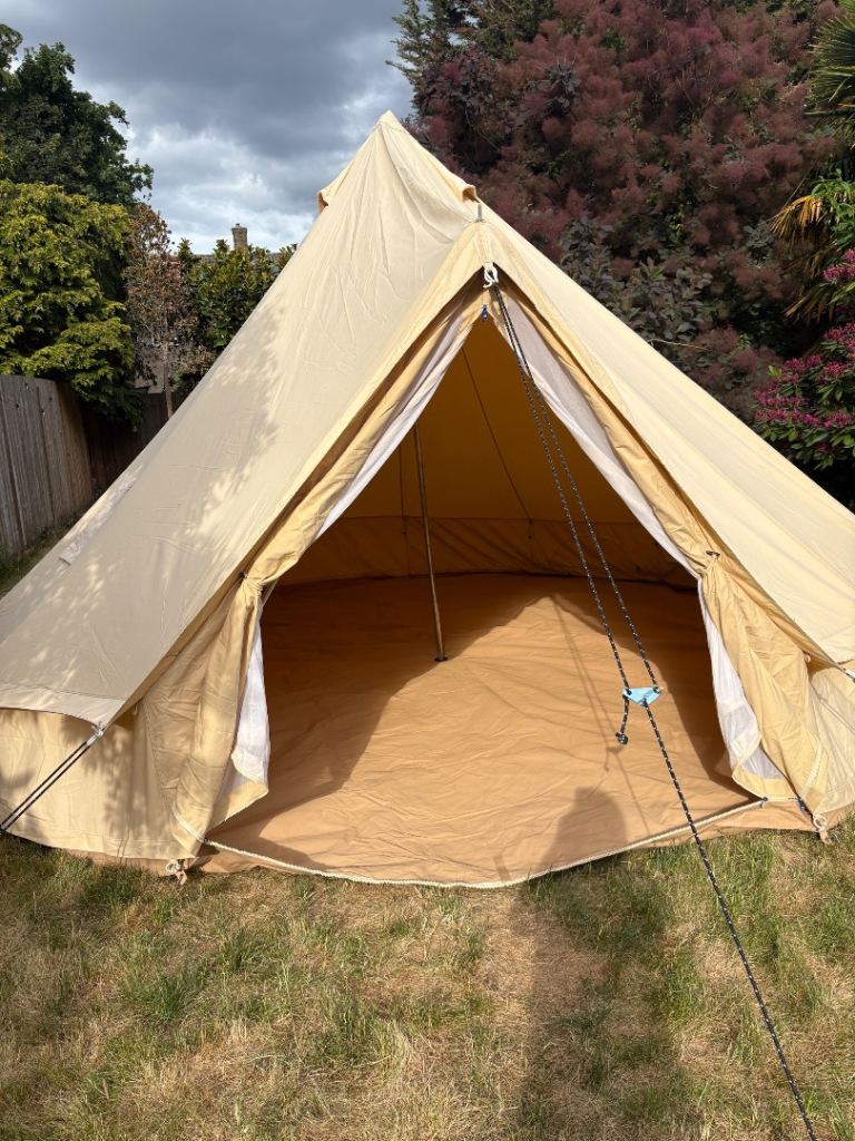 5m Beau & Bell Canvas Bell Tent + Full Coir Matting (Very Good Condition)