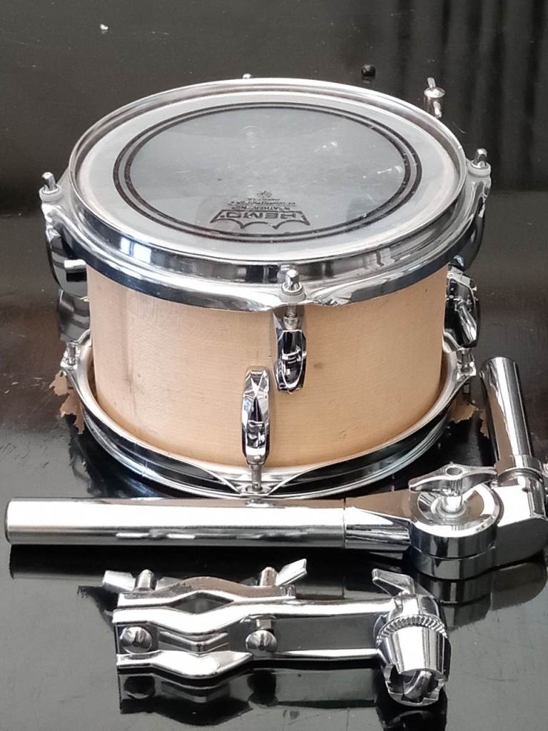 8" TOM DRUM. Sycamore Burr Wrap. PEARL Hardware. REMO Powerstroke. Arm+Clamp