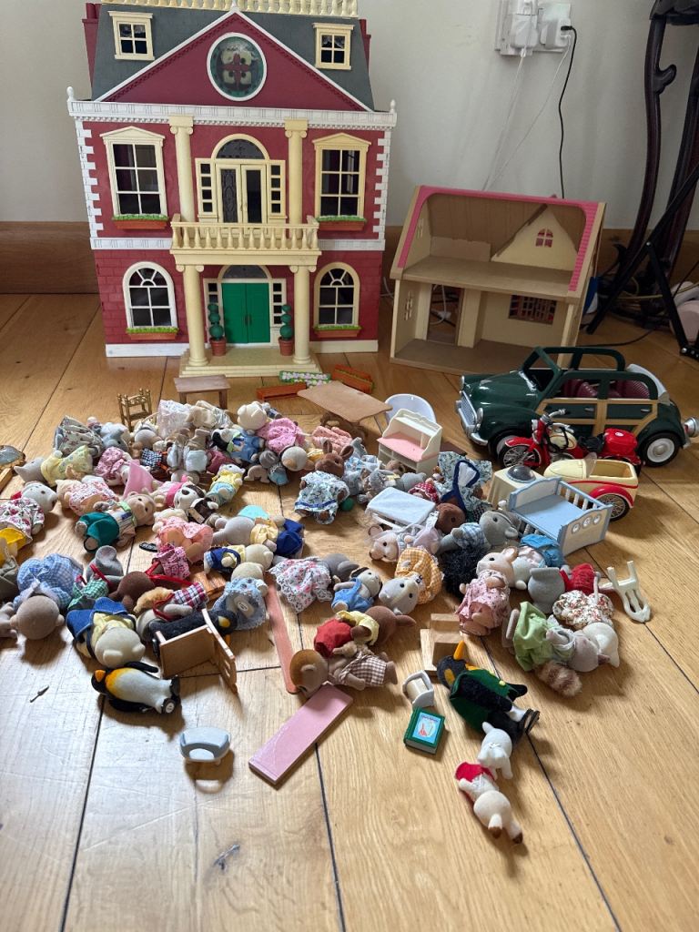 Sylvanian Families House, Car, and Huge Collection of Figures & Furniture