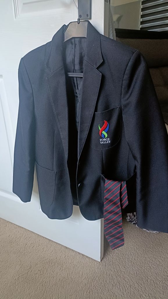 Black School Uniform Blazer and Tie forge valley - Good Condition