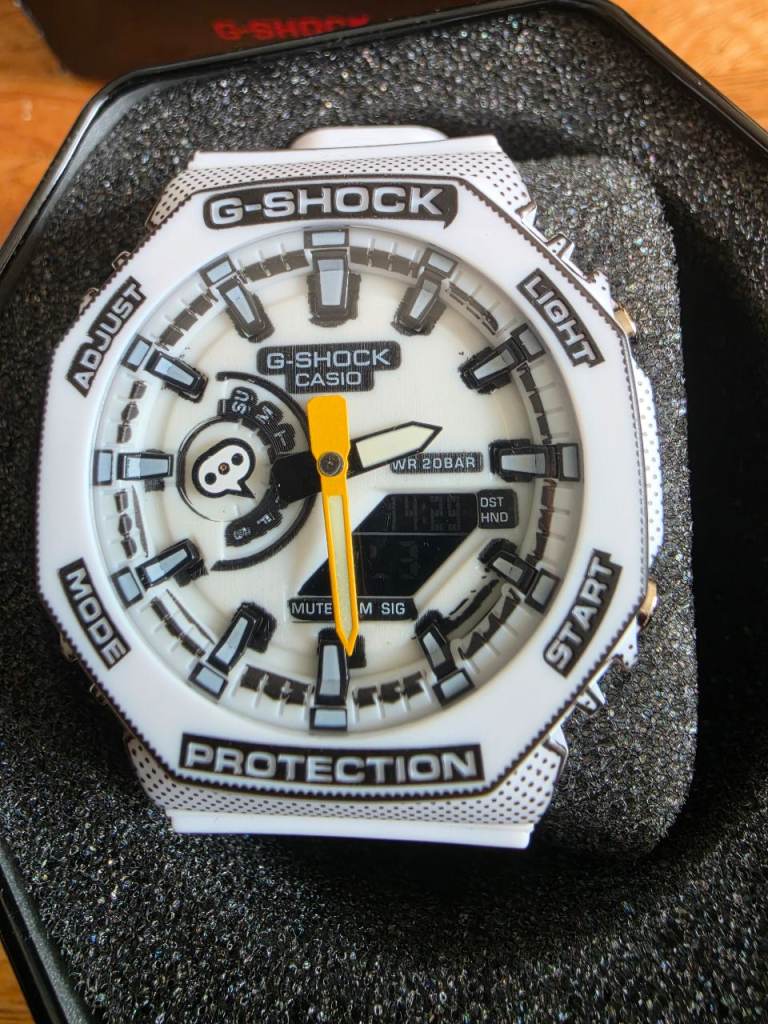 Casio G-Shock Casio Custom MOD Manga G-SHOCK GA-2100 White With Box, Manual, Papers, Gift Bag.