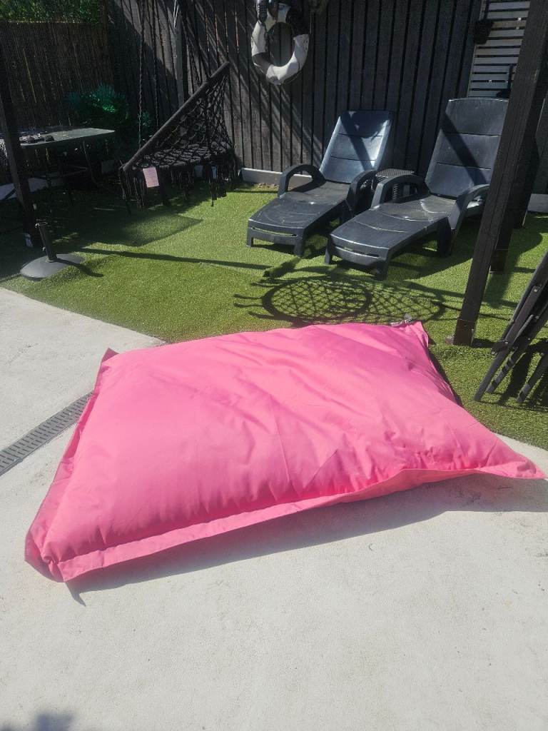 Giant pink bean bag