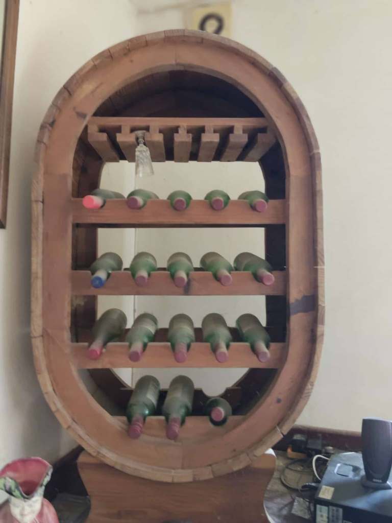 Wooden Barrell Wine Bottle Holder