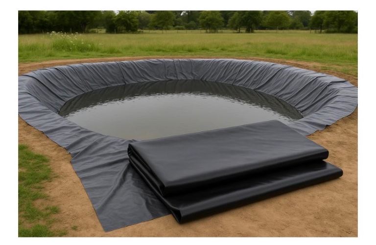 Looking thick pondlinersheet & pond liner fleec