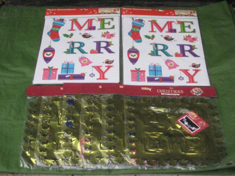 6x160 cm Long Christmas Decorations+2 Sets of Christmas Stickers:£2 Per Item OR All 8 Items for £10
