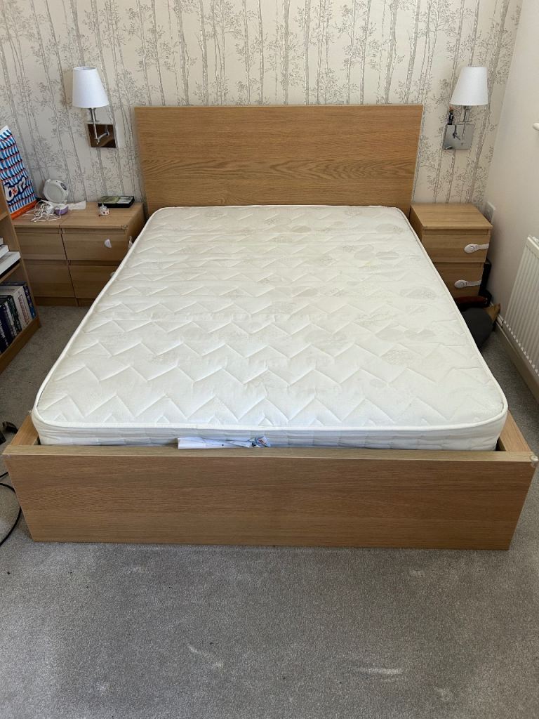IKEA double Malm bed with mattress