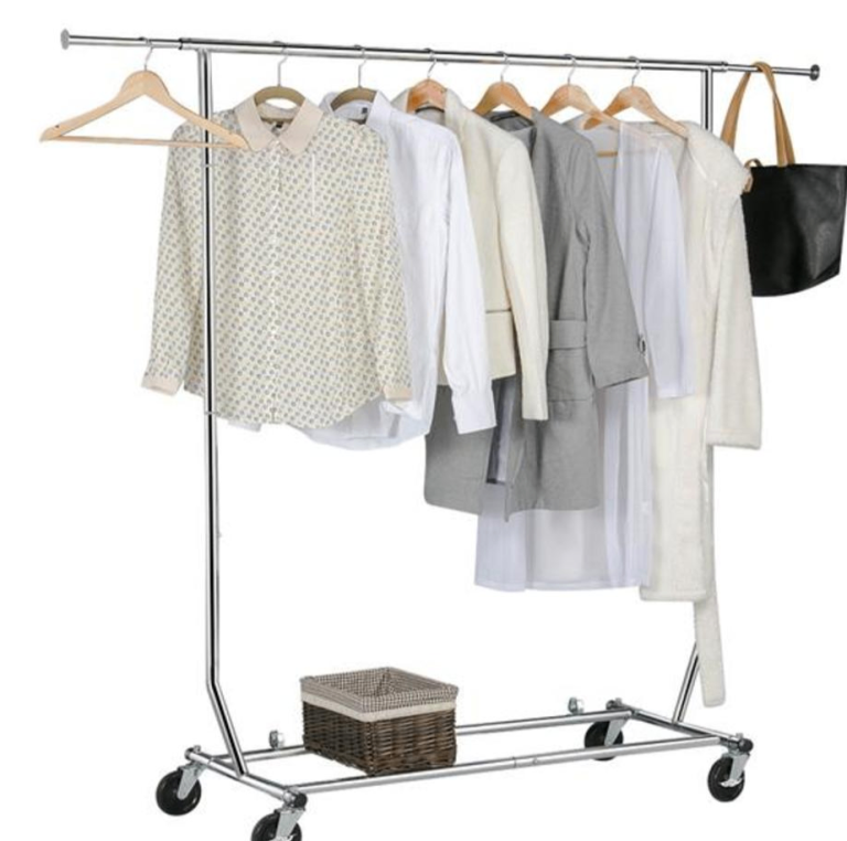 Hanging Clothes Rail Rack with Wheels