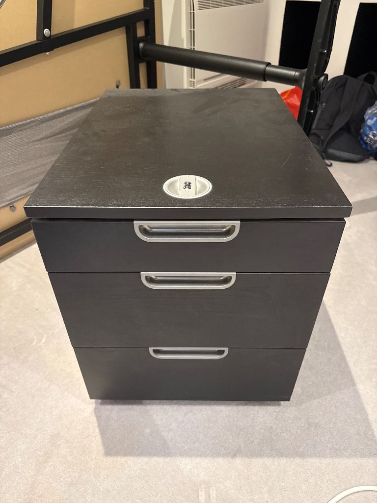 Black 3-Drawer Office Pedestal Unit