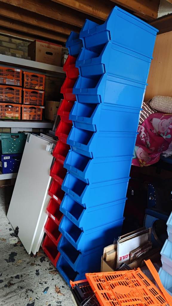Stackable Heavy Duty Plastic Storage Bins Boxes Organiser
