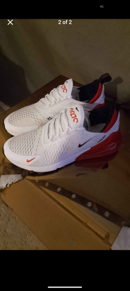 Nike air max 270s size 9 white/red immaculate condition
