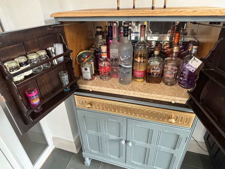 Vintage Ercol cocktail / drinks cabinet 