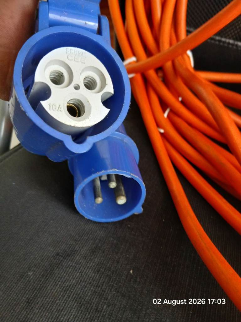Caravan camping camper van mains cable 