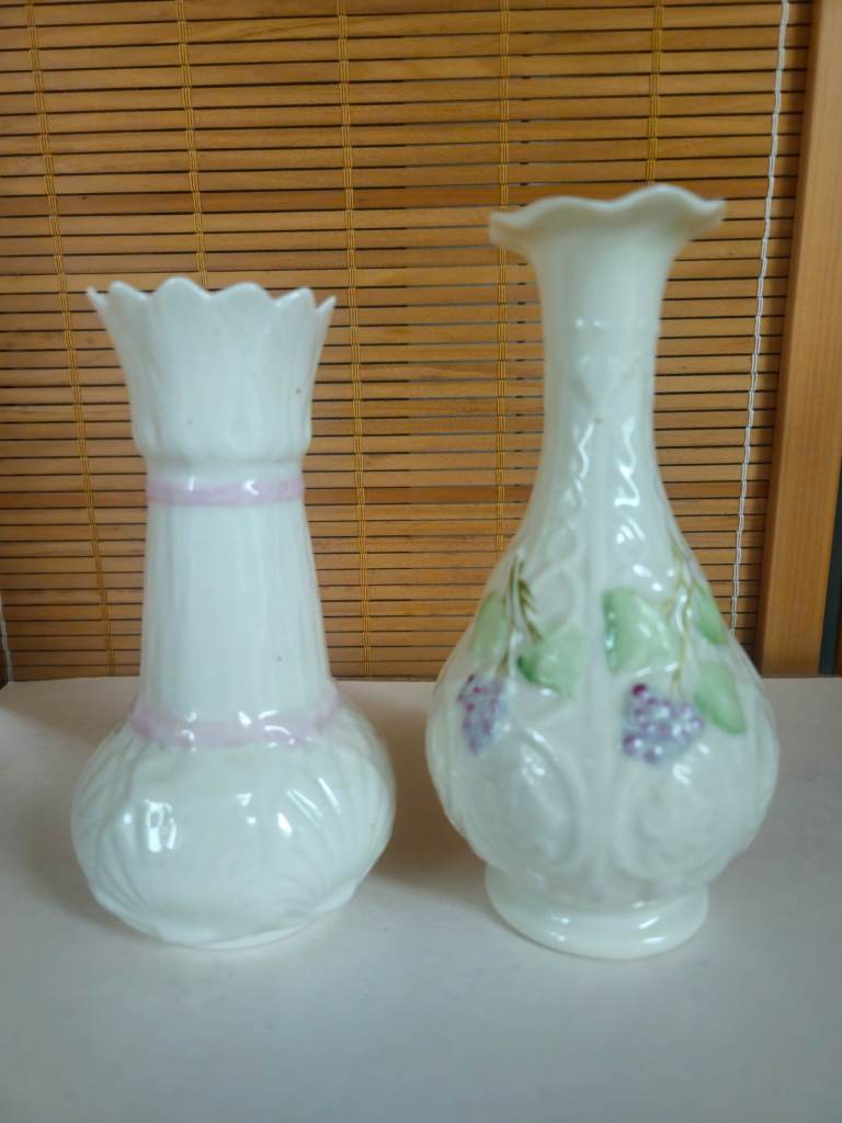 Irish Belleek small vases.