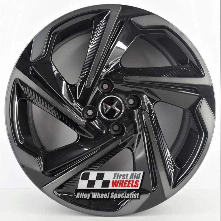 R669BSL Swap CITREON DS4 4X 18'' GENUINE GLOSS BLACK DIAMOND CUT TINTED LACQUER ALLOY WHEELS