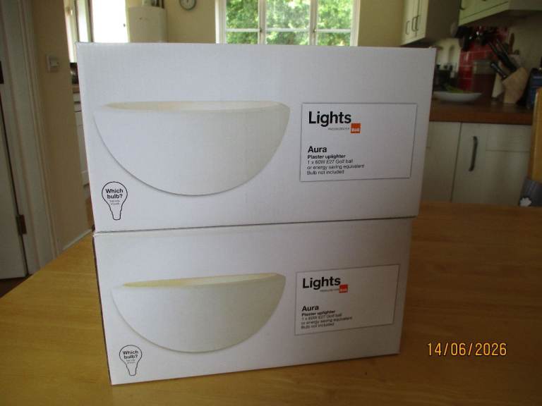 Pair of Plaster Uplighters BNISB
