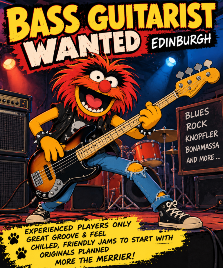 Experienced Blues-Rock Bass Guitarist Wanted – Edinburgh