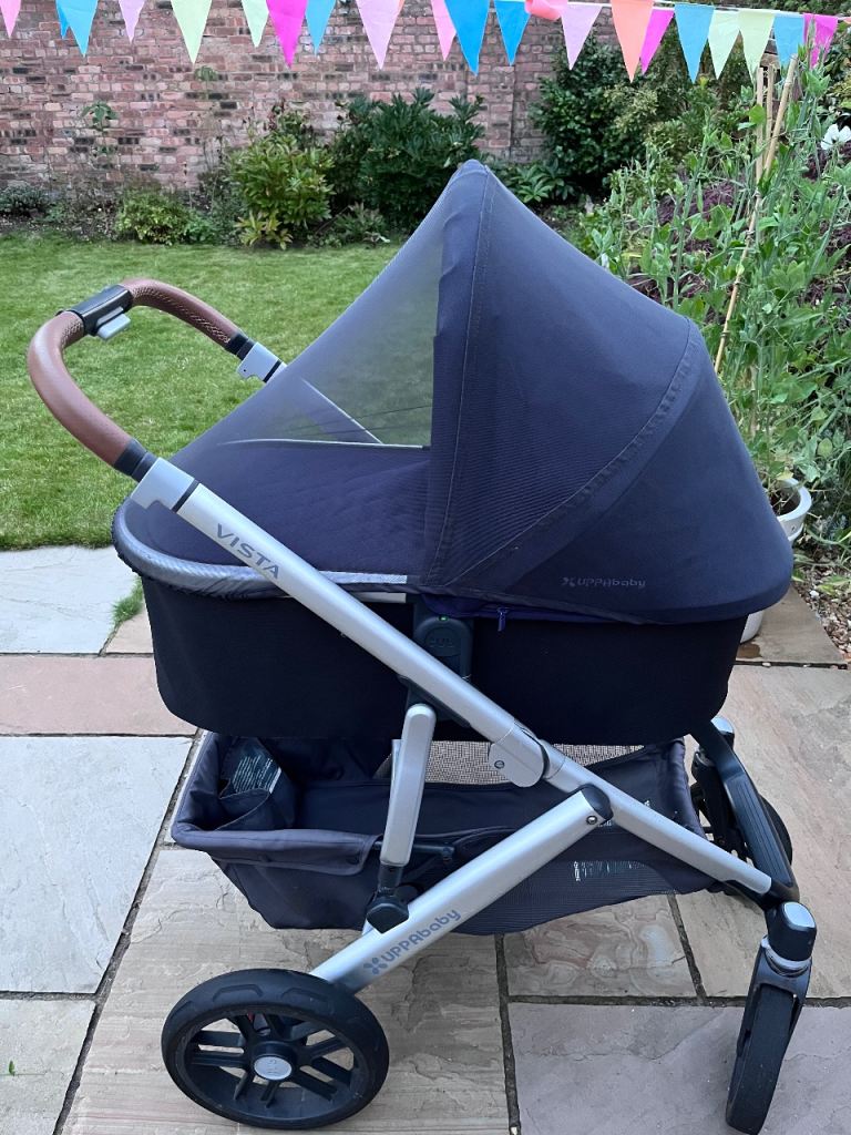 UPPAbaby VISTA Pushchair with Bassinet, Toddler Seat, Insect & Rain Covers – Great Cond’n 