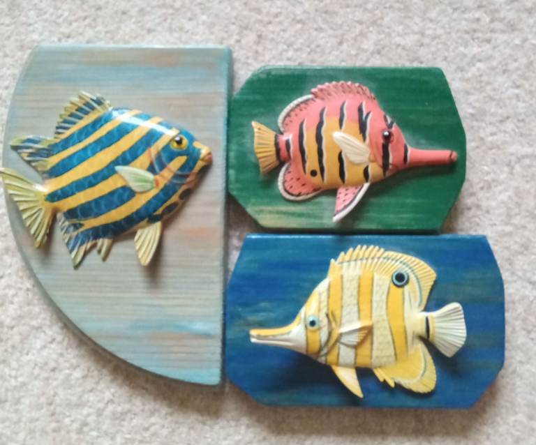 Fish on wood frames
