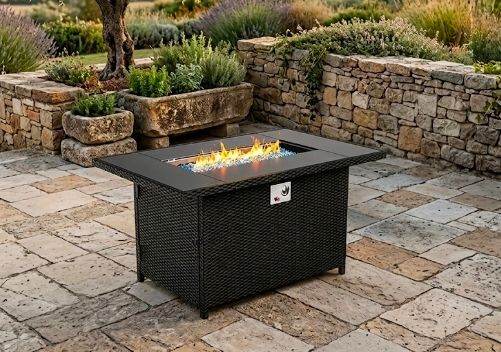 Rattan Garden Firepit table Brand New