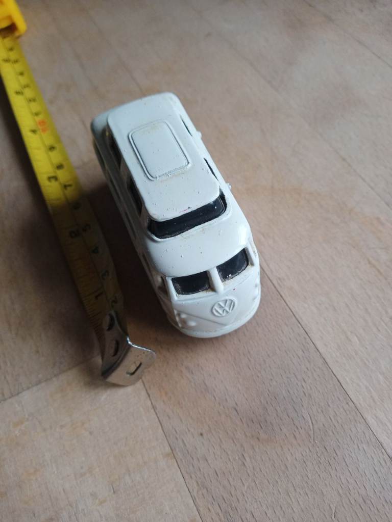 Small White Metal VW Camper Van Toy Car