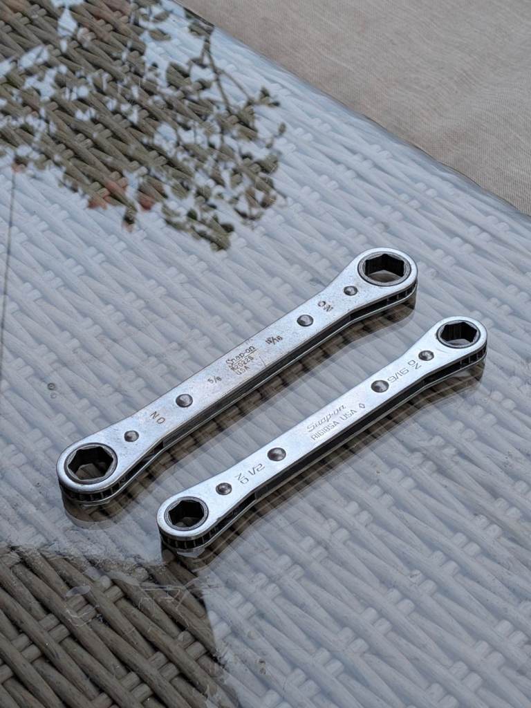 Snap-on Vintage Ratcheting Box Spanners Set (2 Pcs) SAE - USA Made