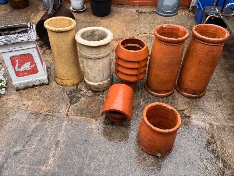 Used Terracotta Chimney Pots – Various Sizes, Garden Decor