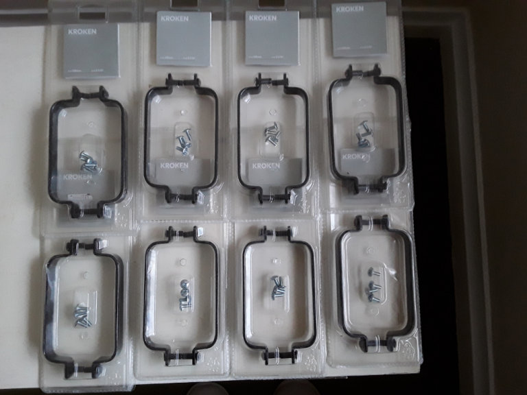 IKEA BLACK CABINET HANDLES- KROKEN.  2 per pack. 7 packs. 