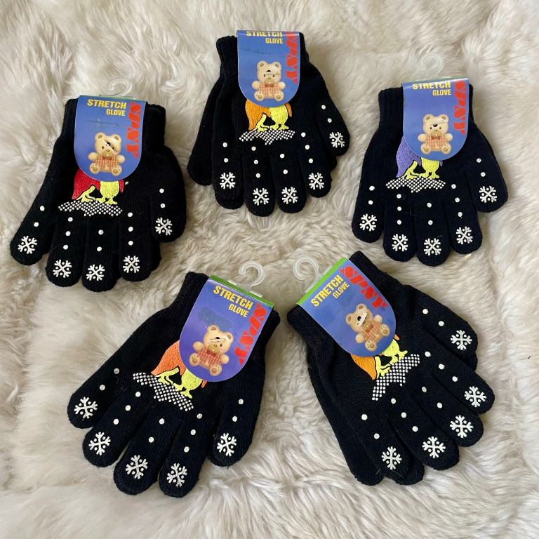 image for Set of 5 Pairs Kids Toddler Winter Girls & Boys Warm Knitted Stretch Gloves BNWT Penguin Prints