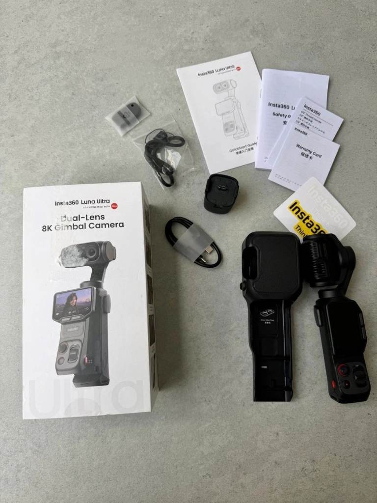 Insta360 Luna Ultra Dual-lens Gimbal Camera Action Camera, 8K, 72MP, 360°, Black