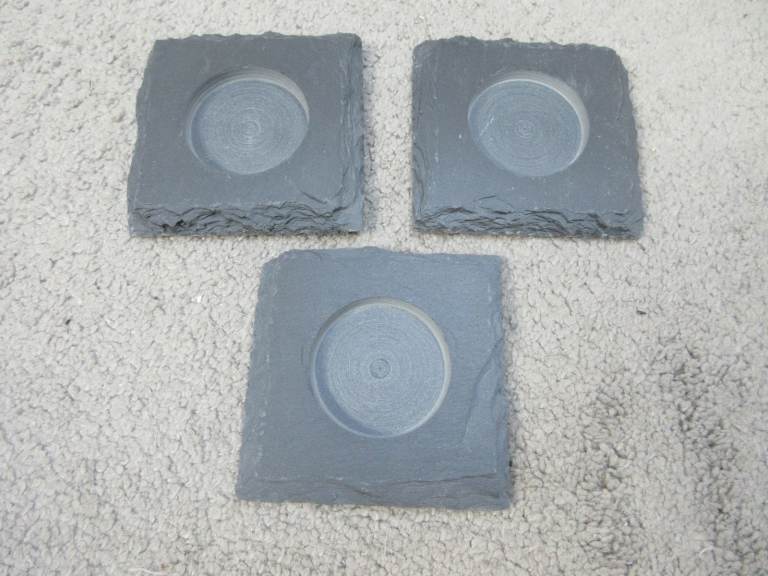 Slate Candle Holders Ideal For Crafts JOB LOT x 3 NEW