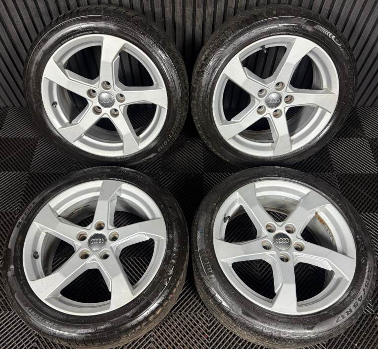 17'' GENUINE AUDI A3 SILVER 5 SPOKE ALLOY WHEELS ALLOYS TYRES