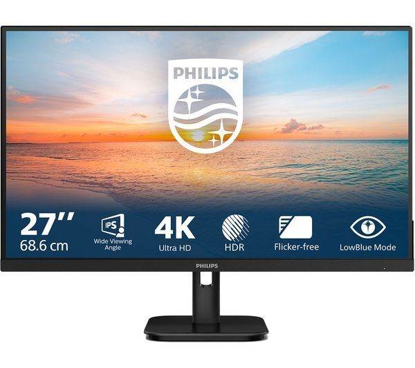 PHILIPS 27E1N1800A 4K Ultra HD 27" IPS Monitor - Black