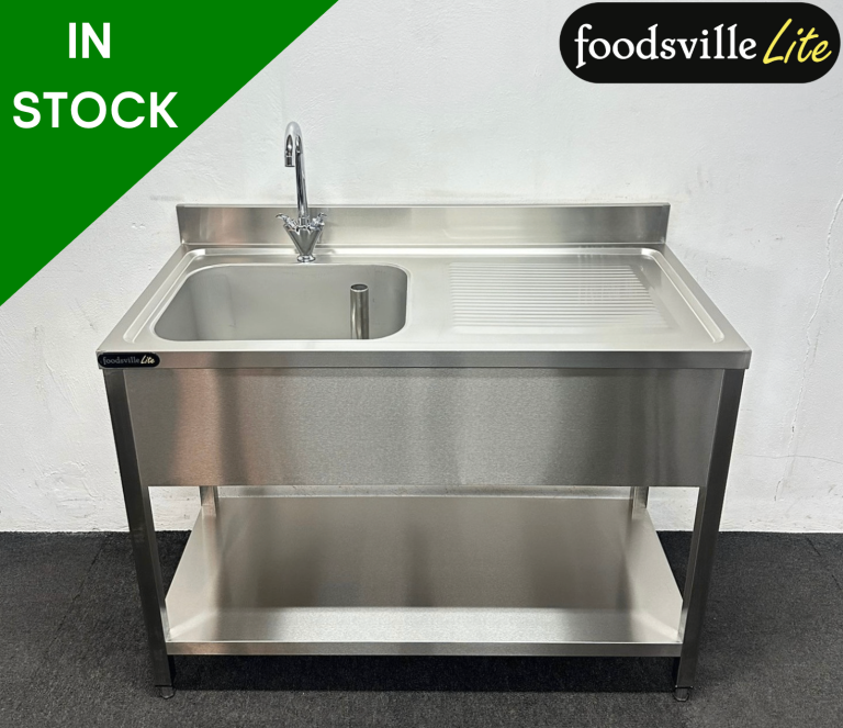 NEW Foodsville Lite 1200mm Stainless Steel Single Bowl Sink With Undershelf - PAY OVER 3 MONTHS!