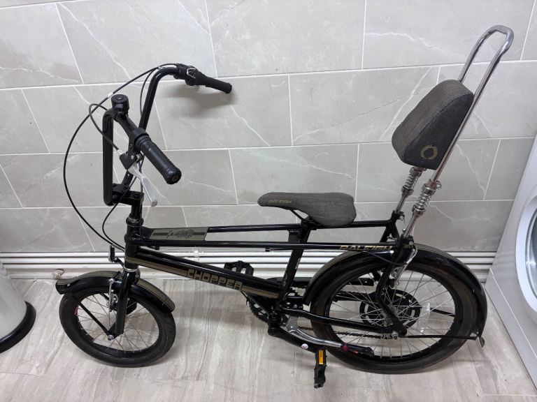 Raleigh Vintage Chopper Mk4 in black with gold decals. Brand New