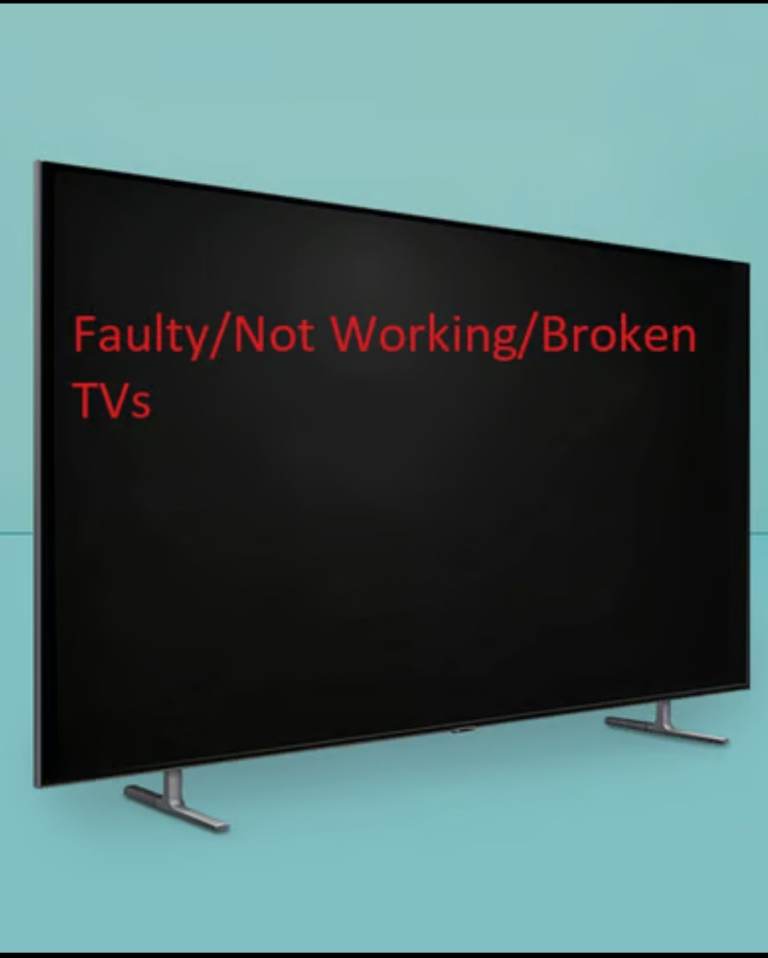 Faulty, broken, smashed, or not working TV