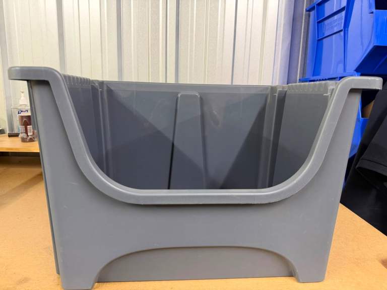 ✅ FOR SALE: 58 x Heavy-Duty Grey Industrial Hoppers / Picking Tubs – Excellent Condition!