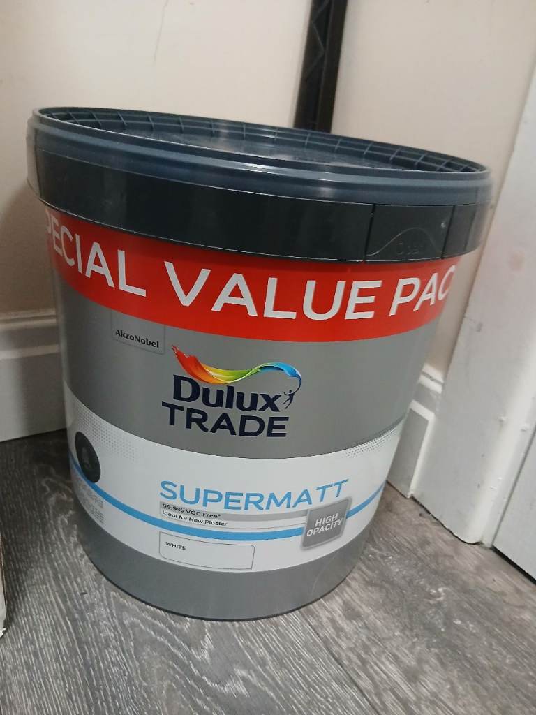 12L Dulux Trade Supermatt Paint - White, New