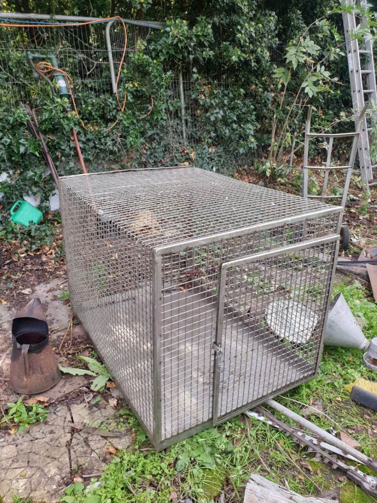 Large stainless steel dog cage 