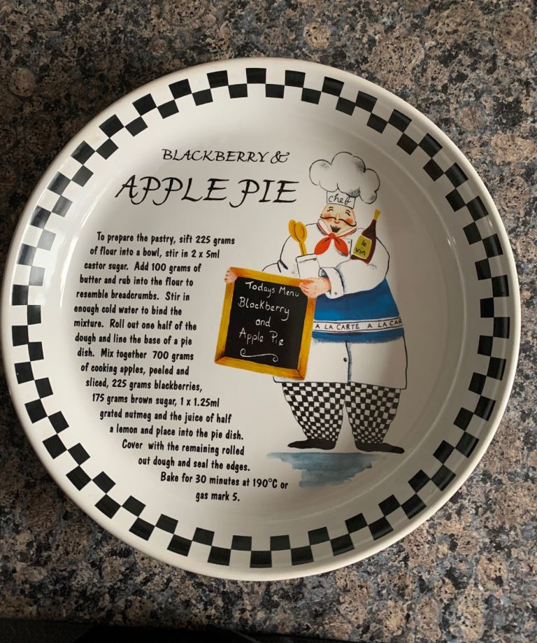 Saucy chef blackcurrant and apple pie dish