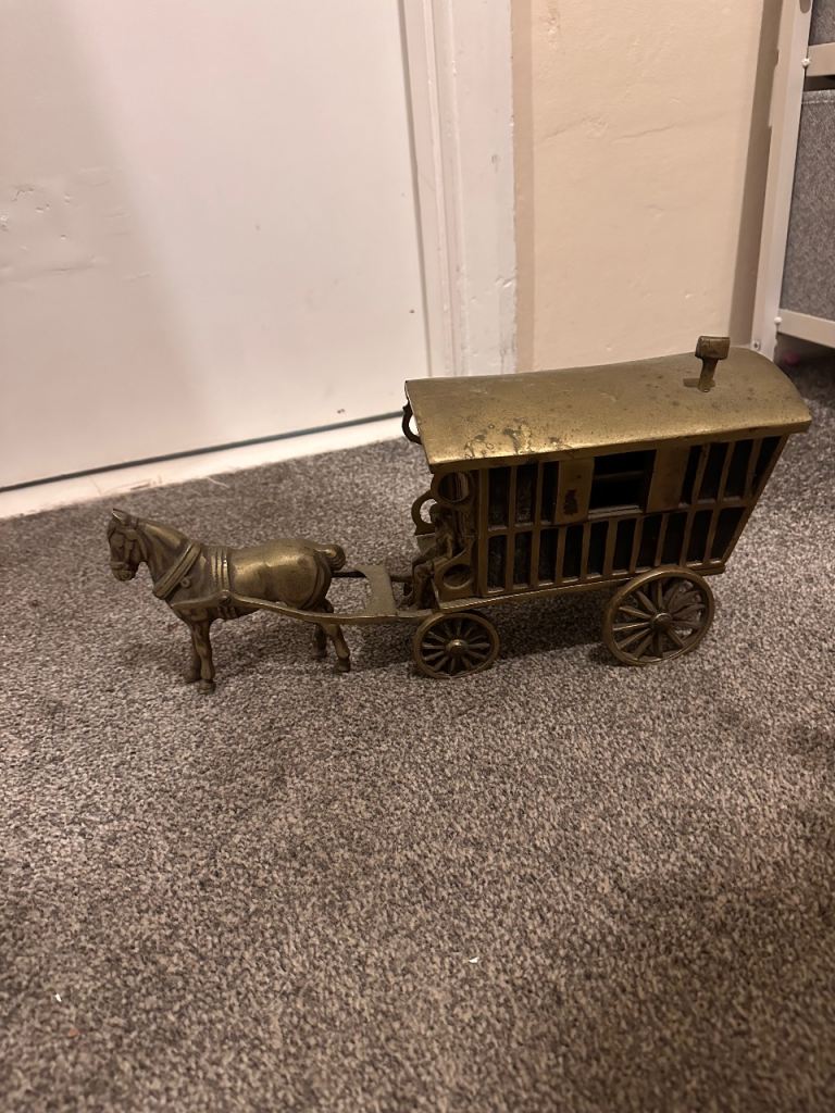 Brass Horse and carriage 