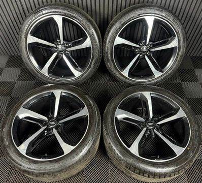 21'' GENUINE AUDI Q7 S LINE RS BLACK DC ALLOY WHEELS ALLOYS TYRES