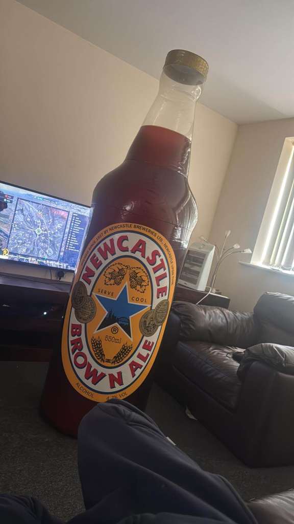 Vintage 90s Newcastle Brown Ale Giant 8ft Inflatable Pub Display - Pristine Condition".