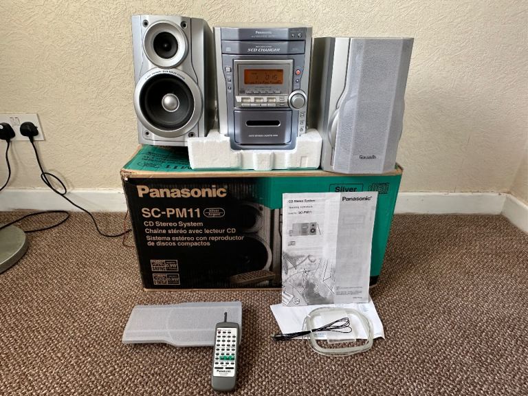 Panasonic SC‑PM11 CD Stereo System – Boxed – Remote, Manuals & Receipt