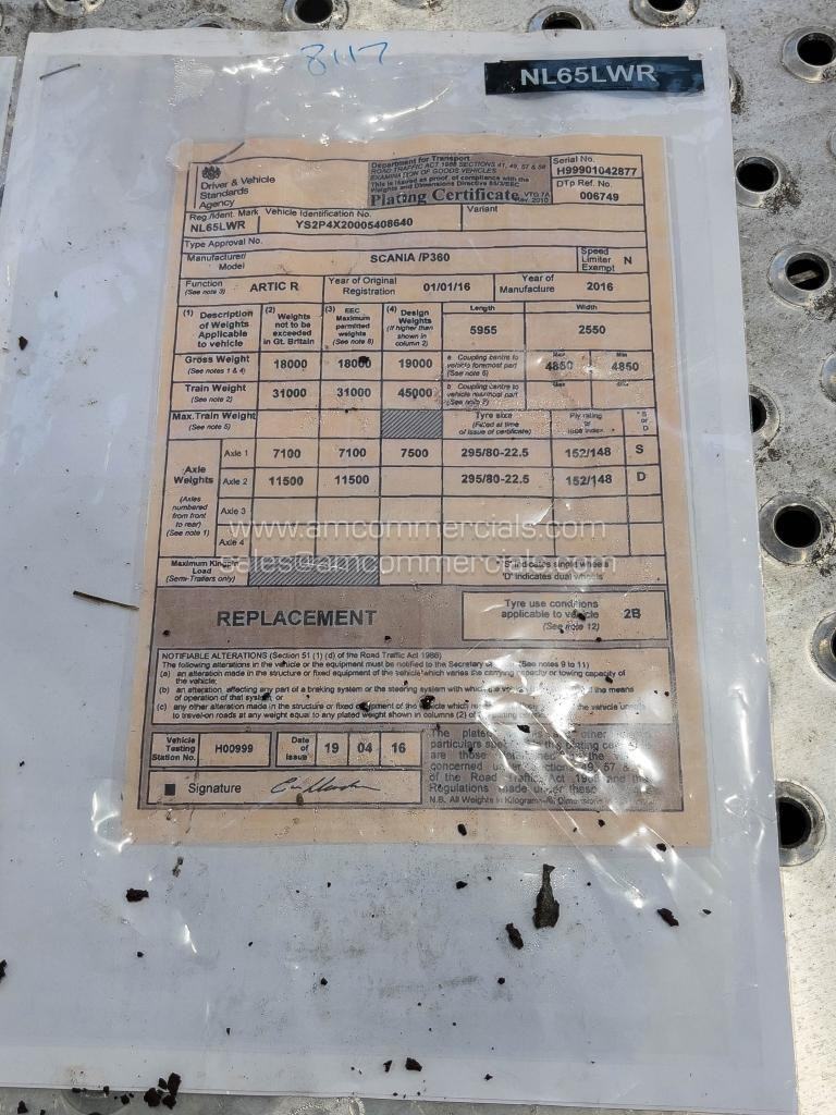 2016 (65) SCANIA P360 4X2 SLEEPER CAB