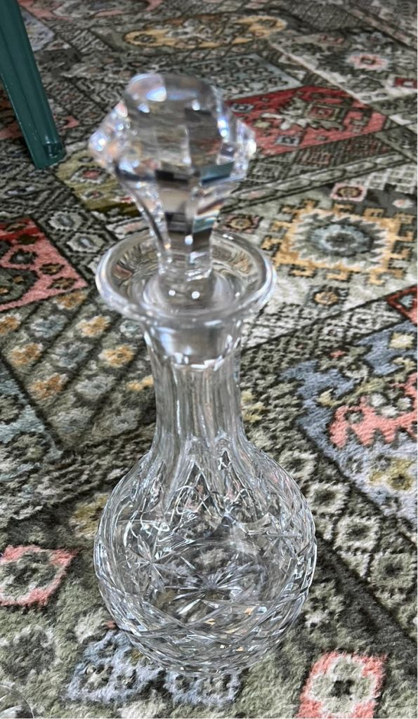 Glass decanter lead crystal new 